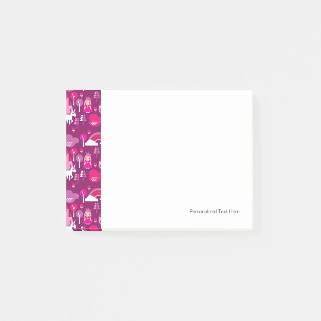 princess castle and unicorn rainbow post-it notes (Front)