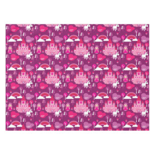 princess castle and unicorn rainbow tablecloth
