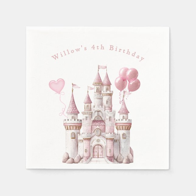 Princess Castle Balloons Napkin (Front)