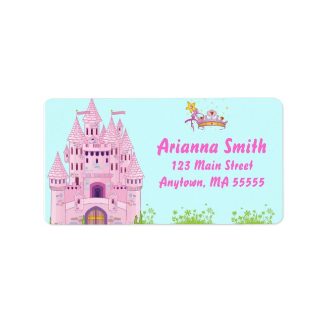 Princess Castle Birthday Party Address Labels (Front)