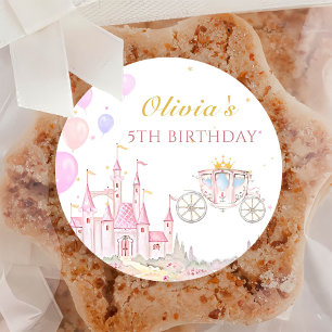 Princess Castle Birthday Party Classic Round Sticker