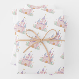 Princess Castle Birthday Party Girls Wrapping Paper Sheet