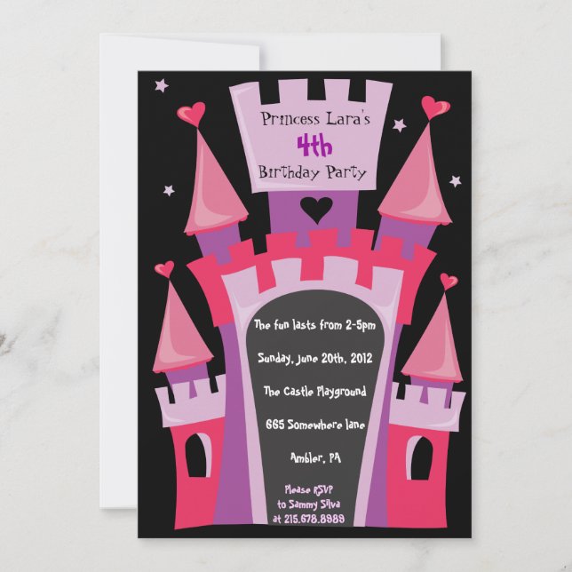 PRINCESS CASTLE Birthday Party Invitation (Front)