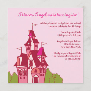 Princess castle birthday party invitations-3 invitation