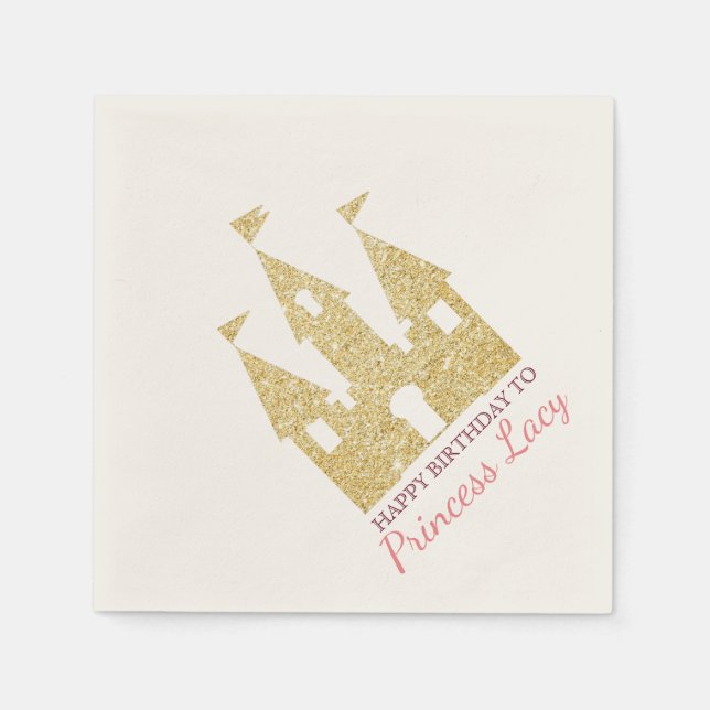 Princess Castle Birthday Party Napkin (Front)
