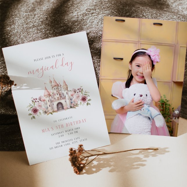 Princess Castle Birthday Photo Invitation Girls (Creator Uploaded)