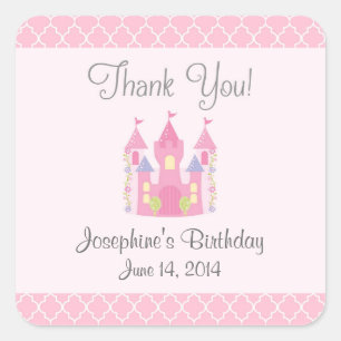 Princess Castle Birthday Stickers (Pink)