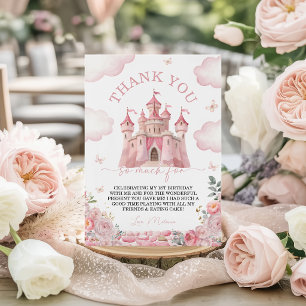 Princess Castle Birthday Thank You Card