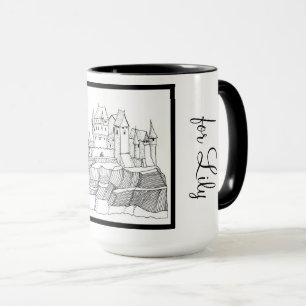 Princess Castle Black and White Ringer 15oz Mug