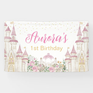 Princess Castle Carriage Birthday Banner Poster