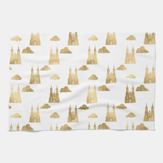 Princess Castle Clouds Royal Magic Fairytale Tea Towel (Horizontal)