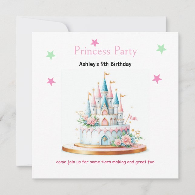 Princess Castle Enchanted Birthday  Invitation (Front)
