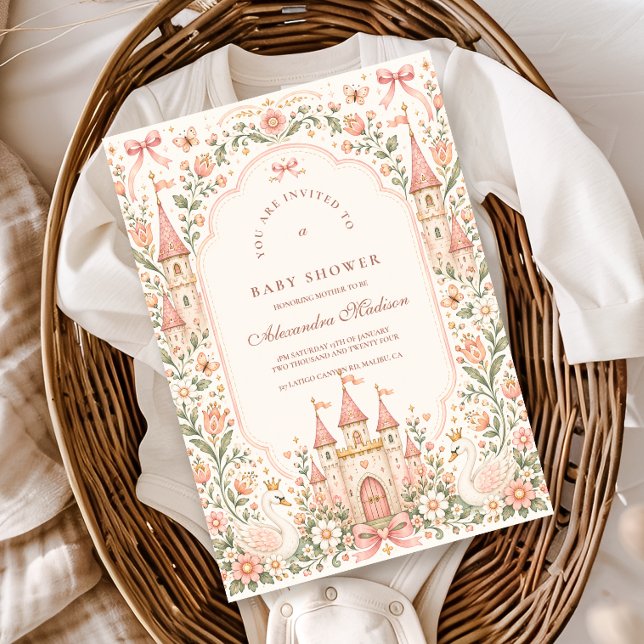 Princess Castle Fairytale Baby Shower Invitation (Creator Uploaded)