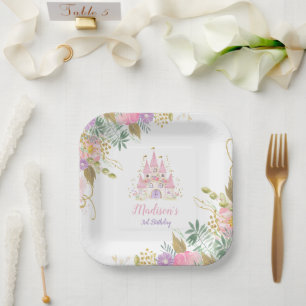 Princess Castle Favor Tags Paper Plate