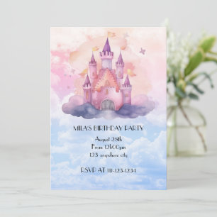 princess castle girl birthday invitation
