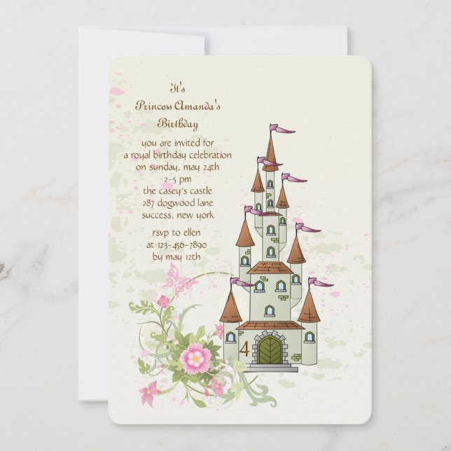 Princess' Castle Invitation (Front)