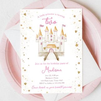 Princess Castle Magical Girl 2nd Second Birthday Invitation