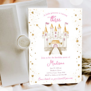 Princess Castle Magical Girl 3rd Third Birthday Invitation