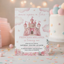 Princess Castle Pink Birthday Invite