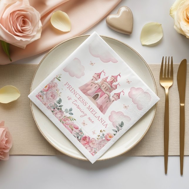 Princess Castle Pink Birthday Napkins (Creator Uploaded)