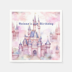 Princess Castle Pink Purple Napkin