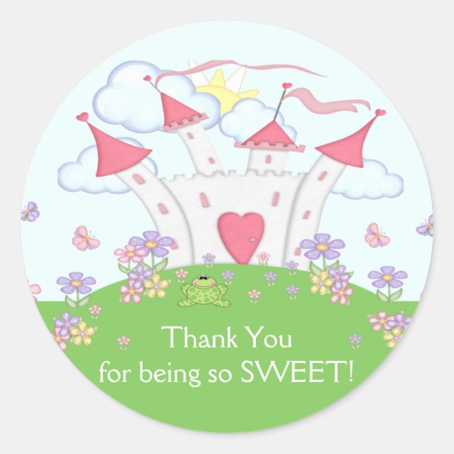 Princess Castle Thank You Sticker (Front)