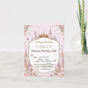 Princess Castle Theme Royal Birthday Ball Invitation