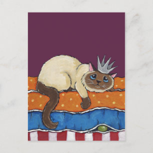 Princess Cat and the Pea Art Postcard