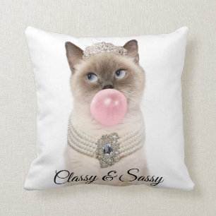 Princess Cat Blowing Bubble Gum Cushion