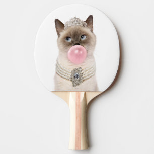 Princess Cat Blowing Bubble Gum Ping Pong Paddle