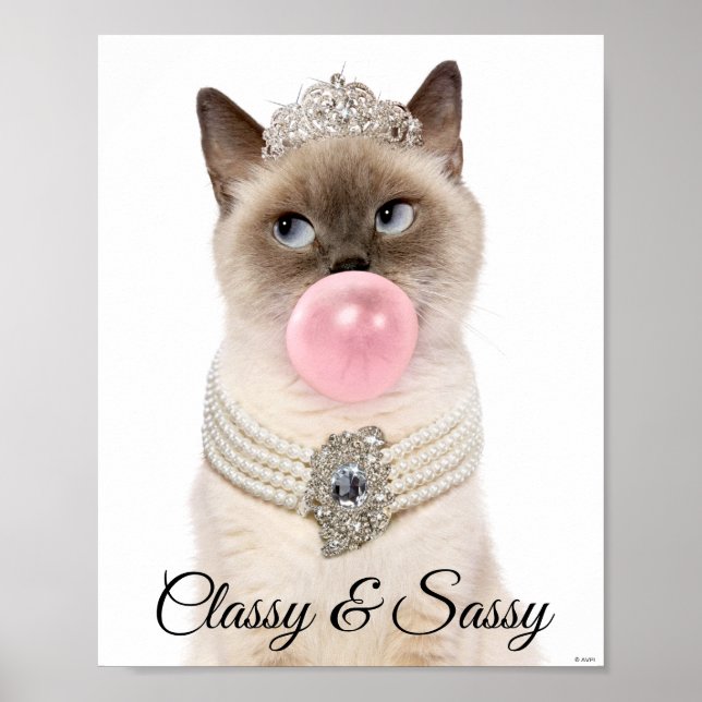 Princess Cat Blowing Bubble Gum Poster (Front)