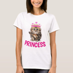 PRINCESS CAT kITTEN T-Shirts, Ladies Girls T-Shirt