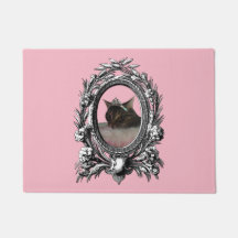 Princess Cat Vintage Frame Pink Background