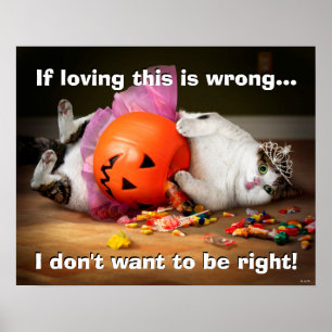 Princess Cat With Candy Bucket Poster