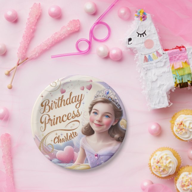 Princess Celebration Happy Birthday Paper Plate (Party)