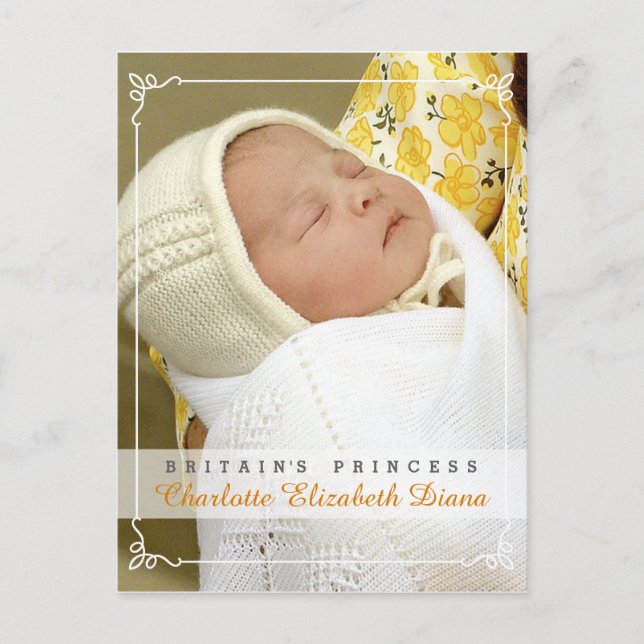 Princess Charlotte Elizabeth Diana - William Kate Postcard (Front)