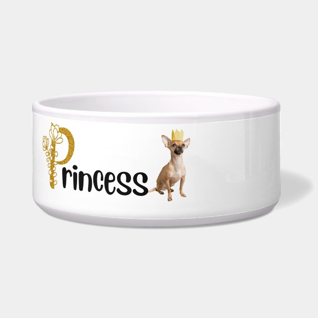 Princess Chihuahua - dogs ceramic bowl (Front)