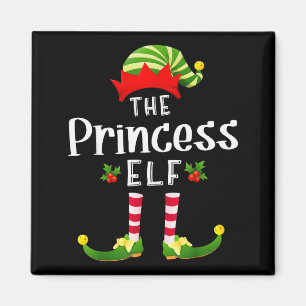 Princess Christmas Elf Matching Pajama X-mas Party Magnet