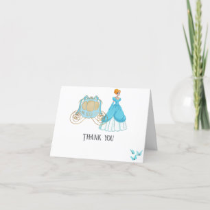 Princess Cinderella Birthday Party Decoration Thank You Card
