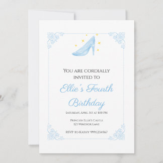 Princess Cinderella Slipper Birthday Invitation