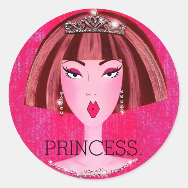 "PRINCESS." CLASSIC ROUND STICKER (Front)