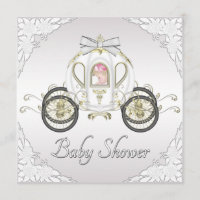 Princess Coach and Roses White Baby Shower