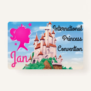 Princess Convention Badge Personalise Party Favour ID Badge