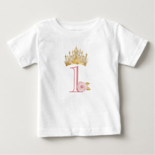 Princess Crown 1st Birthday Baby T-Shirt 