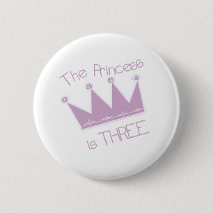 Princess Crown 3rd Birthday 6 Cm Round Badge