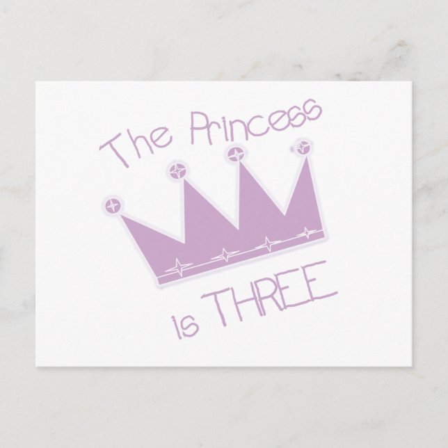 Princess Crown 3rd Birthday Tshirts and Gifts Postcard (Front)