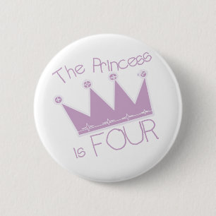 Princess Crown 4th Birthday Tshirts 6 Cm Round Badge