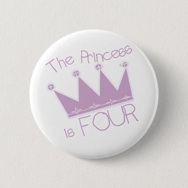 Princess Crown 4th Birthday Tshirts 6 Cm Round Badge (Front)