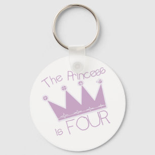 Princess Crown 4th Birthday Tshirts Key Ring