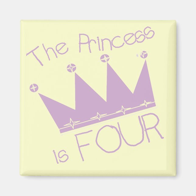Princess Crown 4th Birthday Tshirts Magnet (Front)